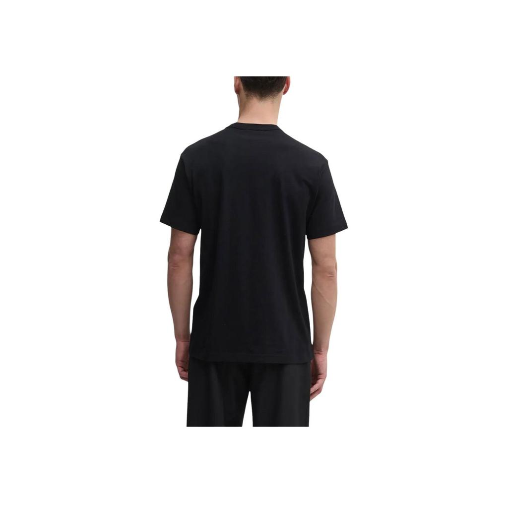 Versace Logo Embroidered Cotton Crew Neck Short Sleeve T-Shirt Men Tops Black E78GAHE07-ECJ00E-E899