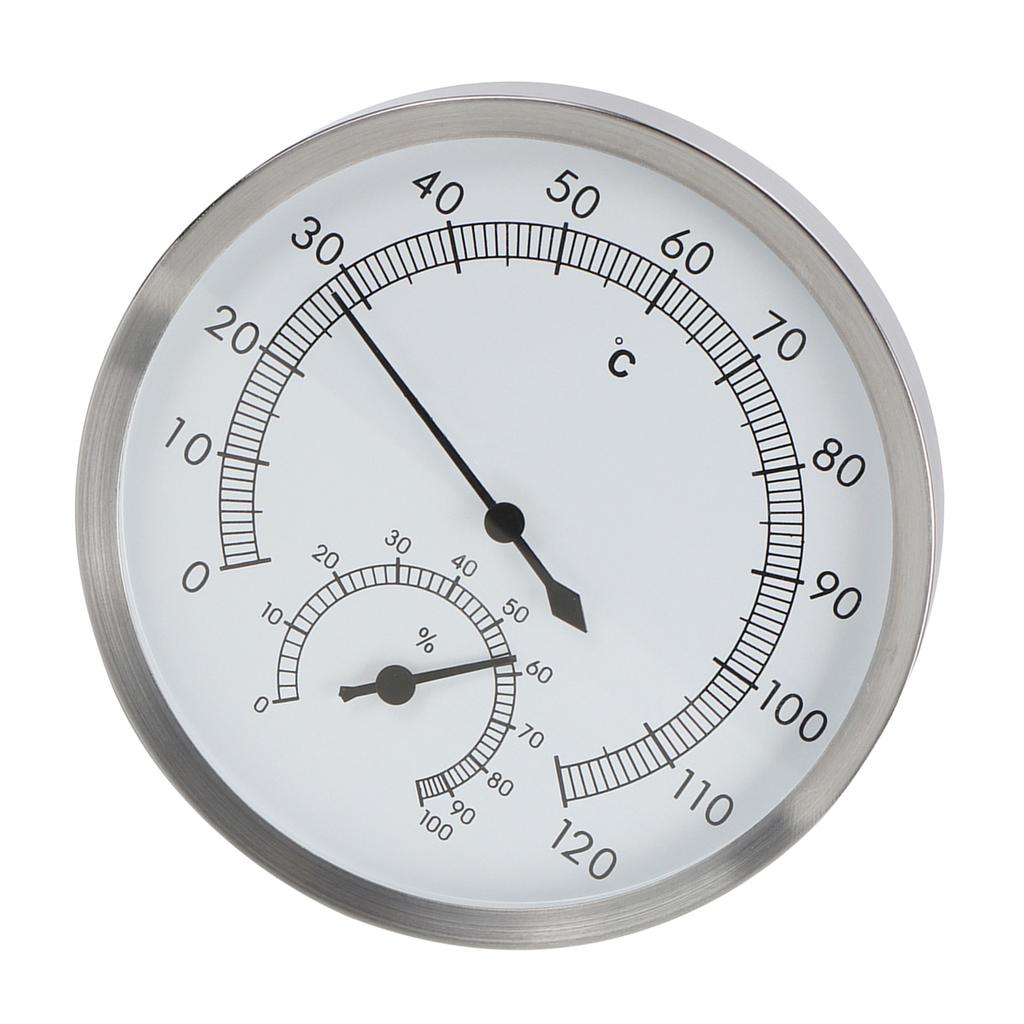 Termometro Igrometro Termoigrometro Acciaio Inossidabile 2 in 1 per Sauna Stanza del Vapore Interno