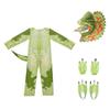 Dino Delight Costume - Kids' Green Jumpsuit for Cosplay and Halloween Fun