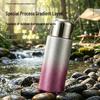 Gradient Color Titanium-Coated Thermos Cup with Portable Double-Drink Feature