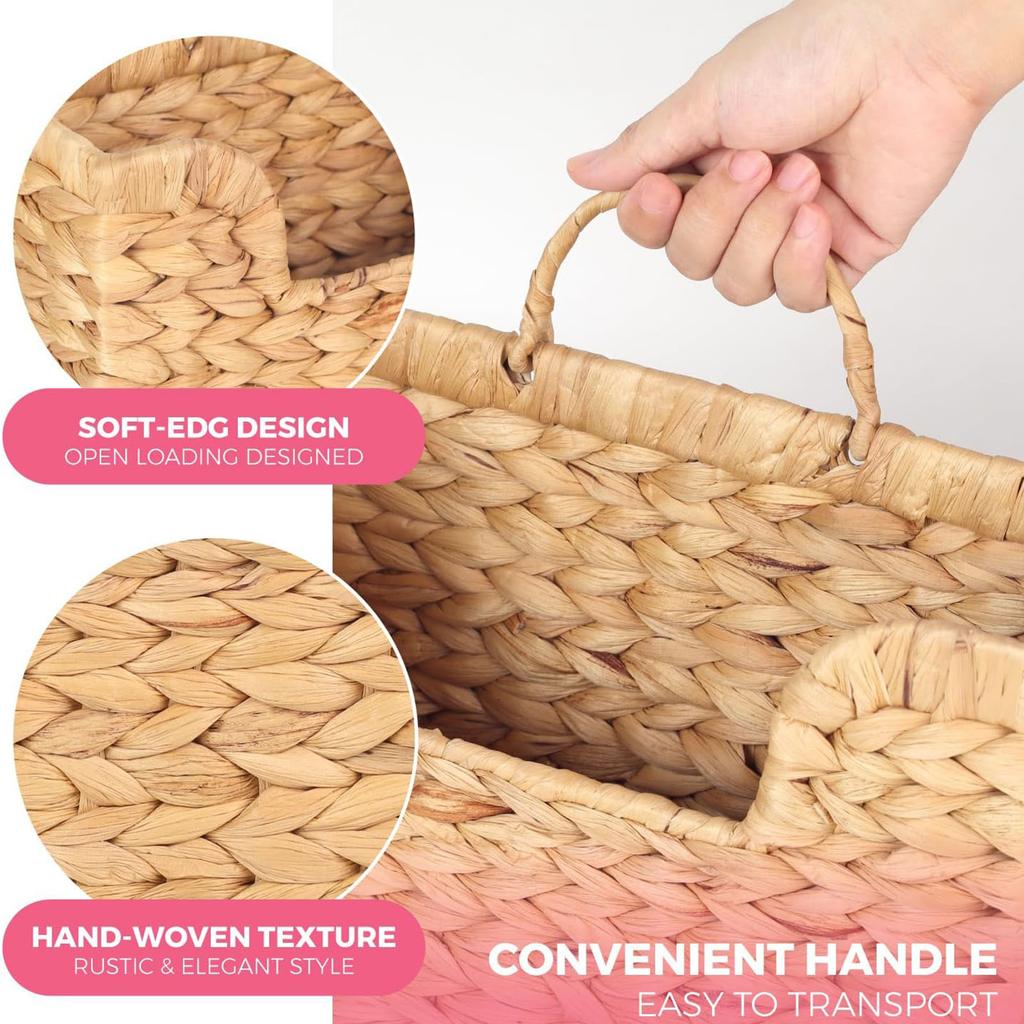 Gourd Vine Woven Wall Hanging Storage Basket Rattan Magazine Rack Home Decor for Living Room Bedroom