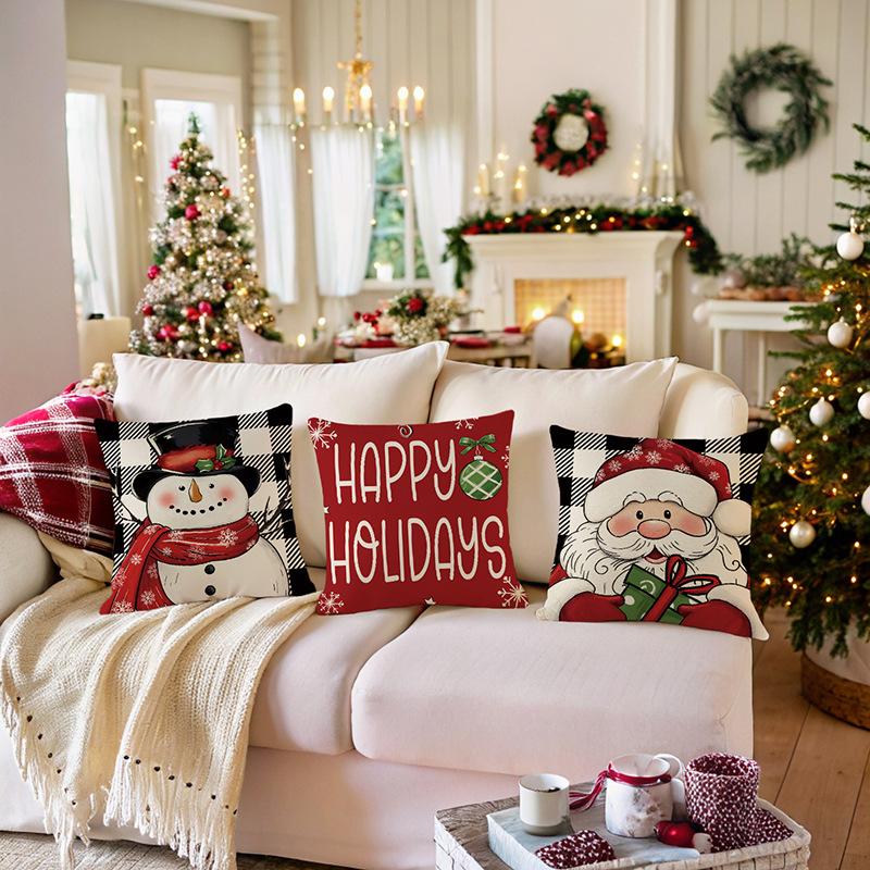 Christmas Pillow Cover, Home Sofa Cushion Cover, New Year Holiday Decoration, Bedroom Atmosphere Cushion