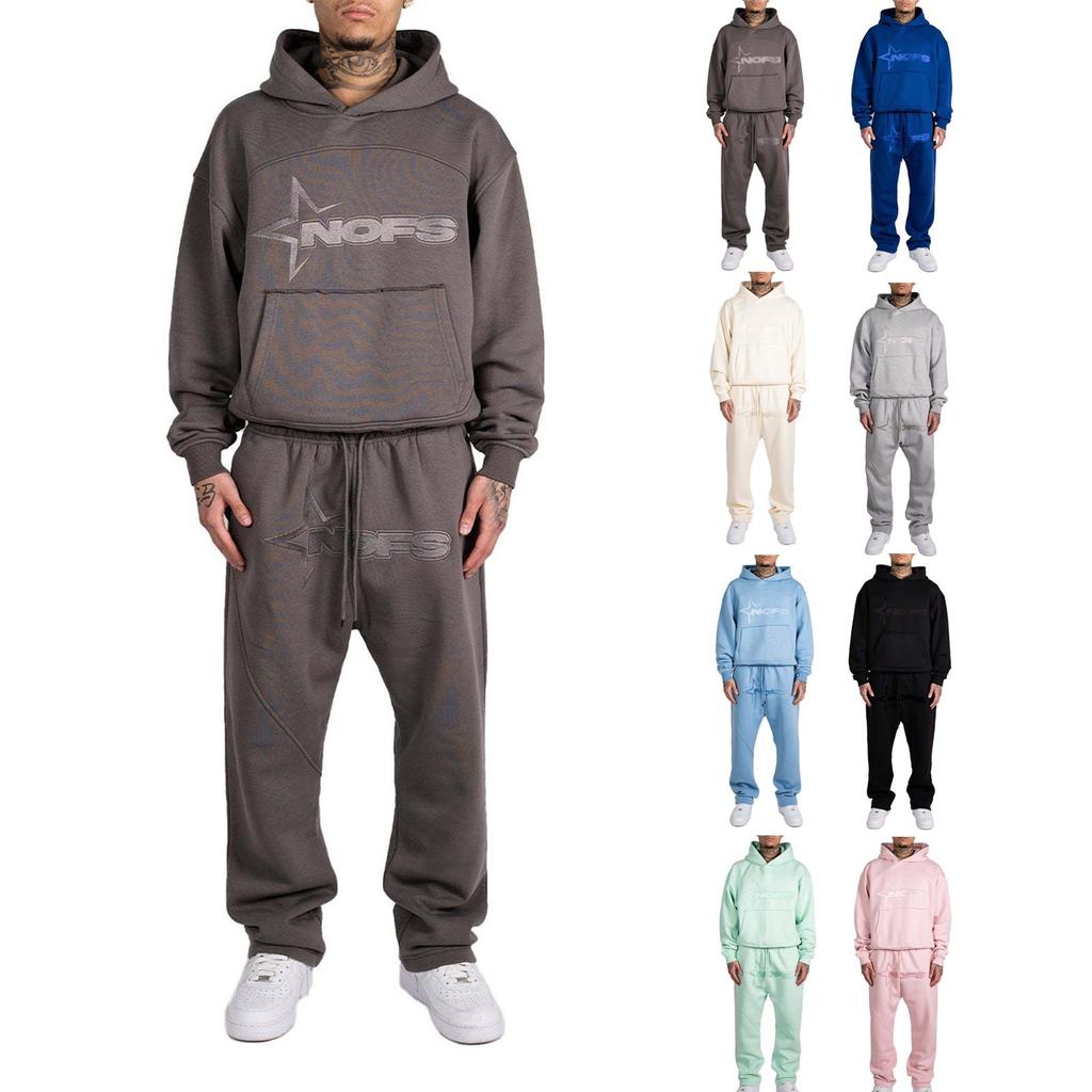 Men's And Women's Jogging Sets, Two-piece Sports Sets, Hip-hop Sports Two-piece Sets, Long Sleeved Tops And Pants