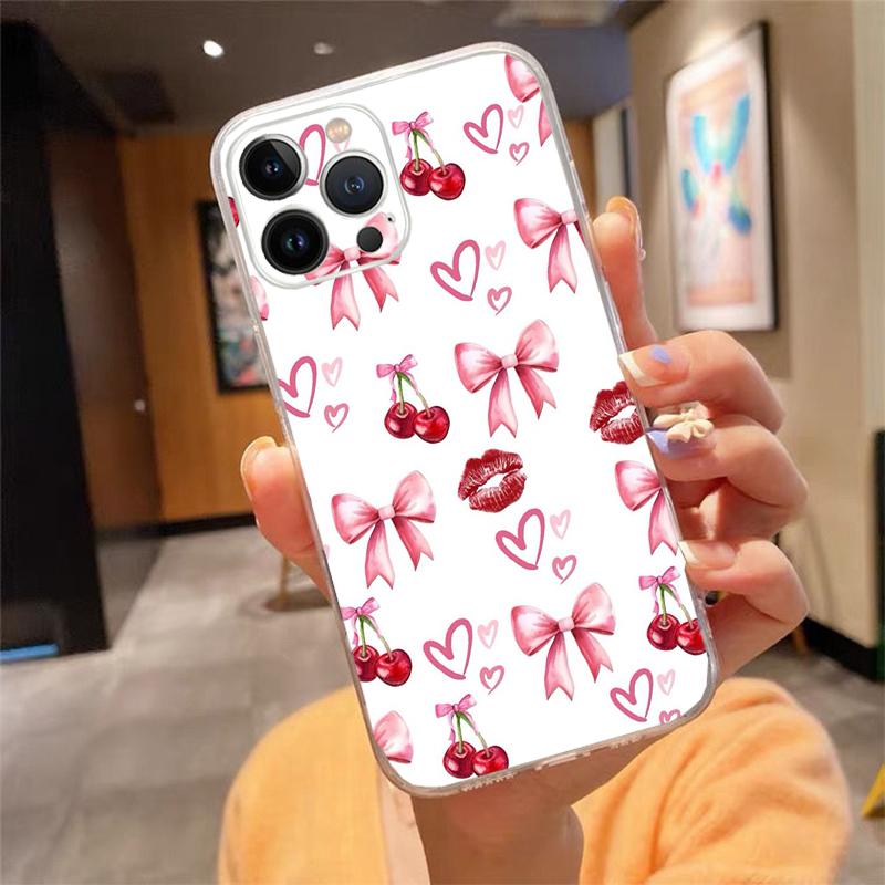

Phone Case For iphone 17ProMax 17 Pro Air 16 15 14 13 Pro Max 16 15 14 13 Pro 15Plus Cute Pink Heart Bow iphone 14Pro