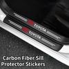 Car Logo Door Carbon Fiber Sill Protector Stickers for Yaris Corolla Auris Rav4 LandCruiser Vios LEVIN Camry Prado