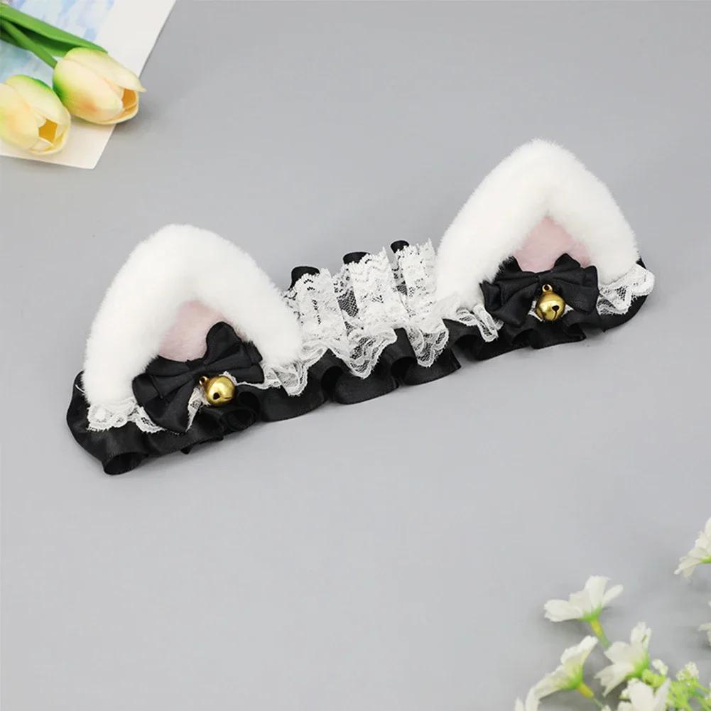 1Pc Creative Maid Cute Plush Ears Decorate Motorcycle Helmet Motocross Helmet Decor Sticker Accessories Cosplayer Styling