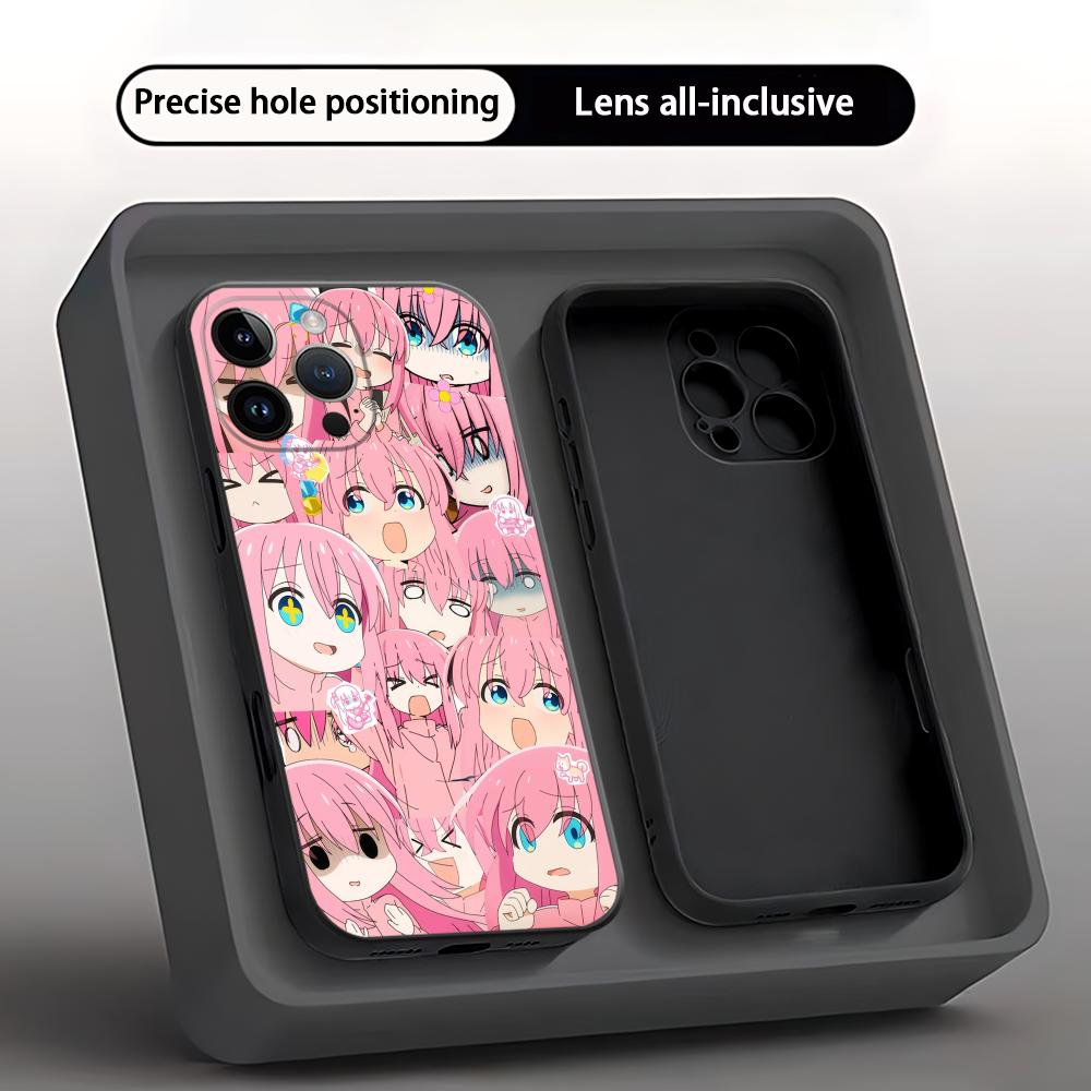 Bocchi the Rock Hitori Goto Phone Case For iPhone 17 16 E 15 14 13 12 11 XS XR Plus Mini Pro Max Soft Black Shockproof Cover