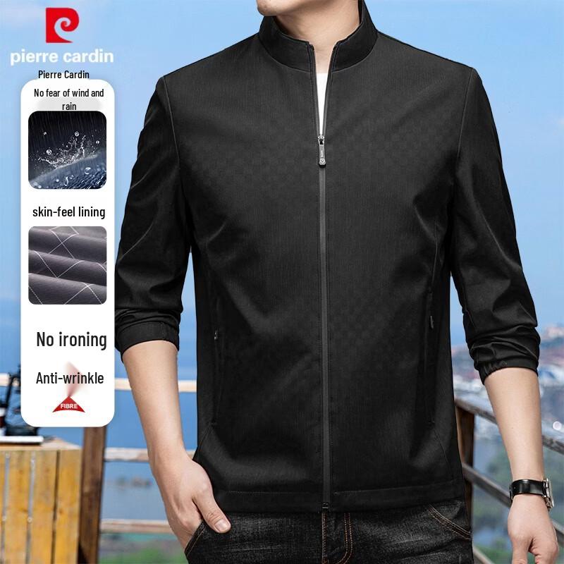 Pierre Cardin Men s Wrinkle-Free Stand-Collar Casual Jacket L