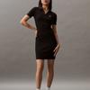 Calvin Klein Ss24 Series Letter Embroidered V-Neck Short Sleeve Dress Women Dresses Space-Black J223724