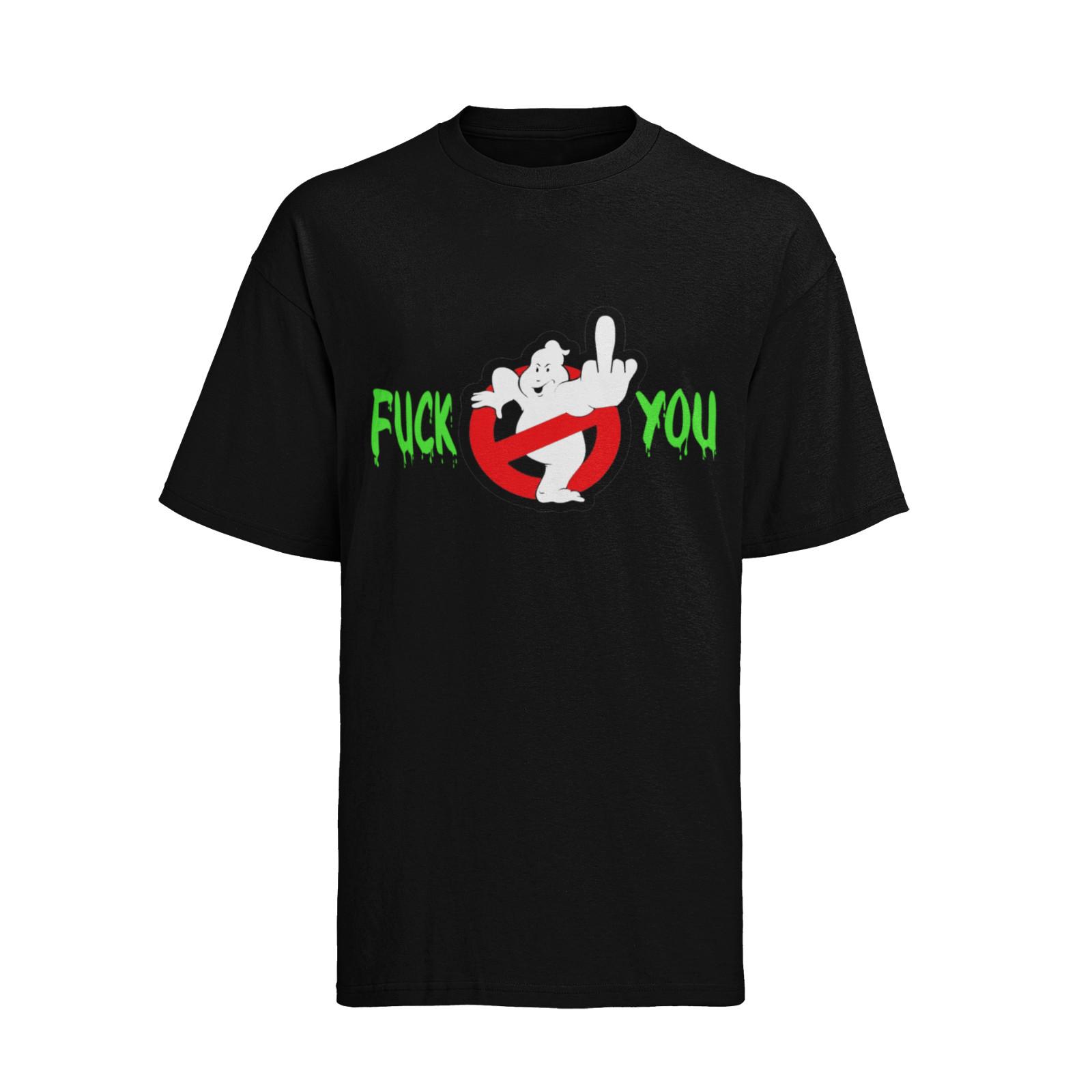 Crazy Ghostbusters Herren T-Shirt Mens Womens Tees Top Bio-Baumwolle Fuck You Mittelfinger XL