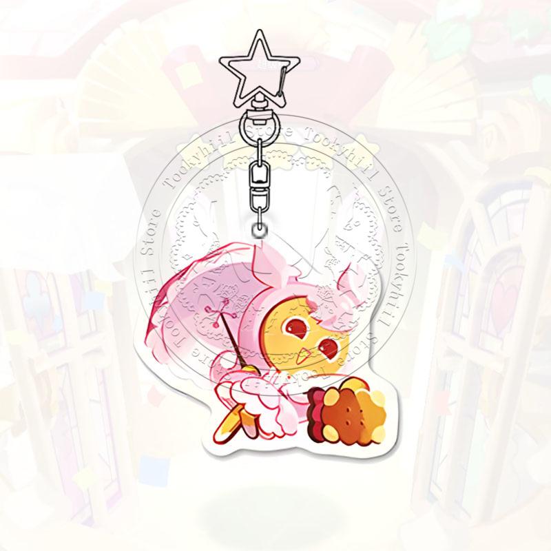 Cookie Run Kingdom Keychain Game Cartoon Coffee Kawaii Student Milk Chocolate Figure Bag Decorate Forester Pendant Birthday Gift