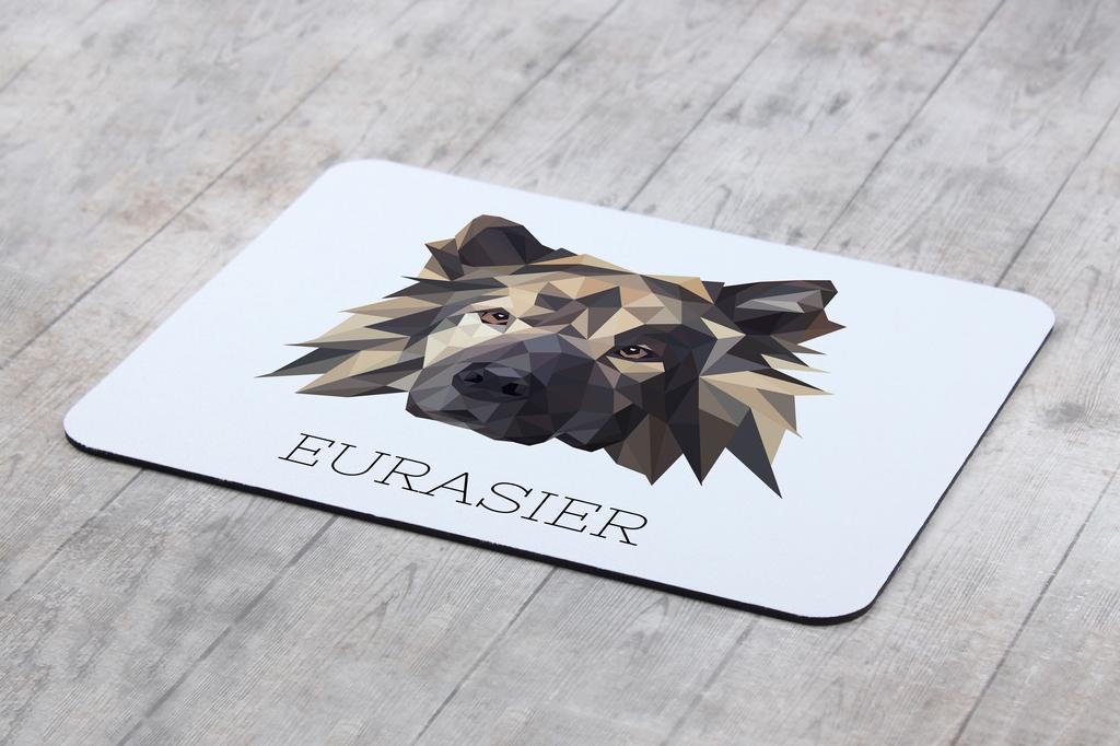 Eurasian, Eurasier – Geometric mouse pad with a picture and text | Art-Dog