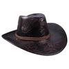 Vintage Sun Shield Hat Widen Brim Western Hat Vintage Leather Western Hat for Men Women Hiking Camping Fishing Travel