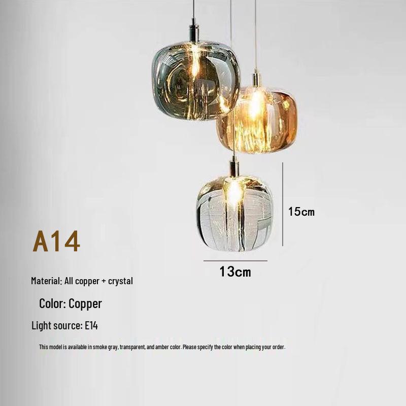 Luxury All-Copper Crystal Chandelier Pendant for Restaurants and Bedrooms