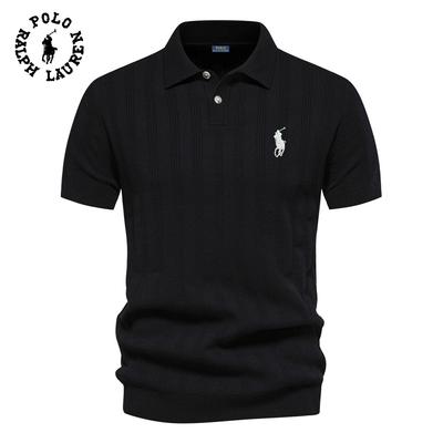 Ralph Lauren 2026 Spring/Summer Embroidery New Men's Woolen Polo Sweater Knitted Shirt Short Sleeve Collar Men's T-shirt Top