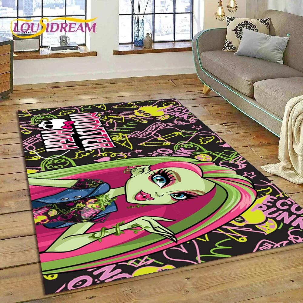 Cartoon Monster High Draculaura Vampire Rug Carpet for Living Room Bedroom Home Decor,Non-slip Decoration for Sofa Doormat Gift