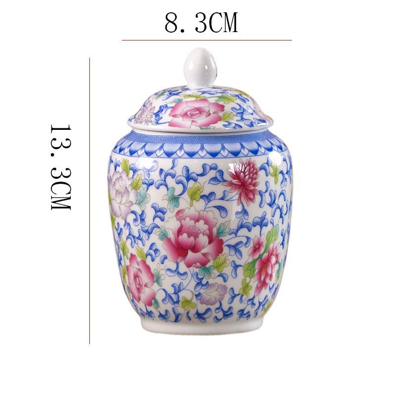 Chinese Ceramic Tea Canister Blue and White Porcelain Candy Box Household Coffee Beans Nuts Storage Jar Kitchen Food Container