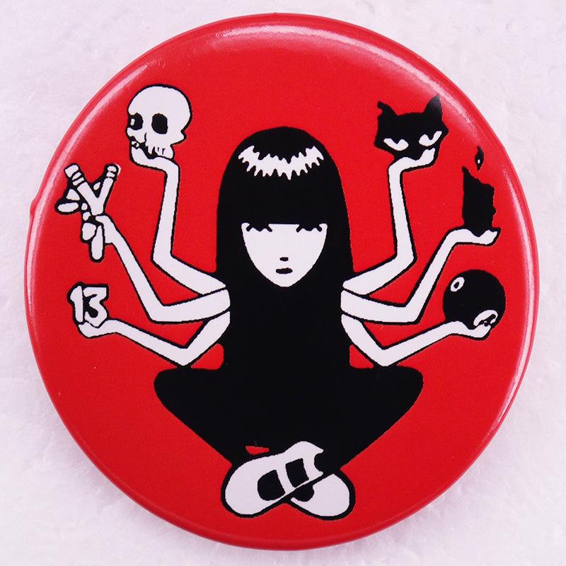 Emily Cartoon Girl Brooch Pin