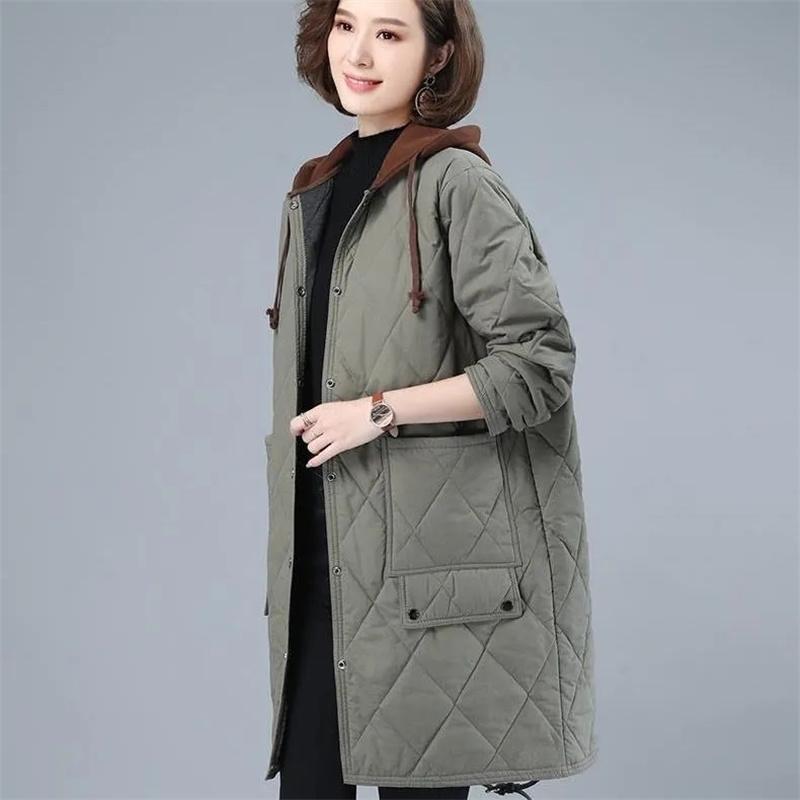 Winter Women Long Jacket Warm Lady Lightweight Coat Hooded Oversized Thicken Loose Puffer Parkas Wadded Down Jackets