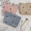 Portable Cartoon Bear Makeup Bag Corduroy Large Capacity Cosmetic Bag Pen Bags For Women Lady Girl