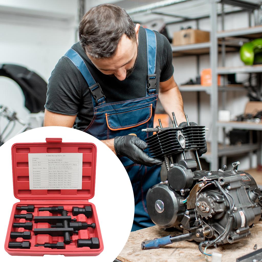 1set Adjustable Practical Bearing Puller Motorcycle Bearing Removal Tool Puller with Box Motorcycle Internal Bearing Puller Kit