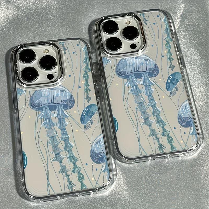 Transparent Jellyfish Pattern Phone Case for Samsung Galaxy S26 S25 S24 S23 S22 FE Plus Ultra 5G S26 Plus Clear Shockproof Cover
