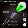 Portable LED Camping Tent Light - 3 Mode Battery-Powered Light with Carabiner Hook for Outdoor Use