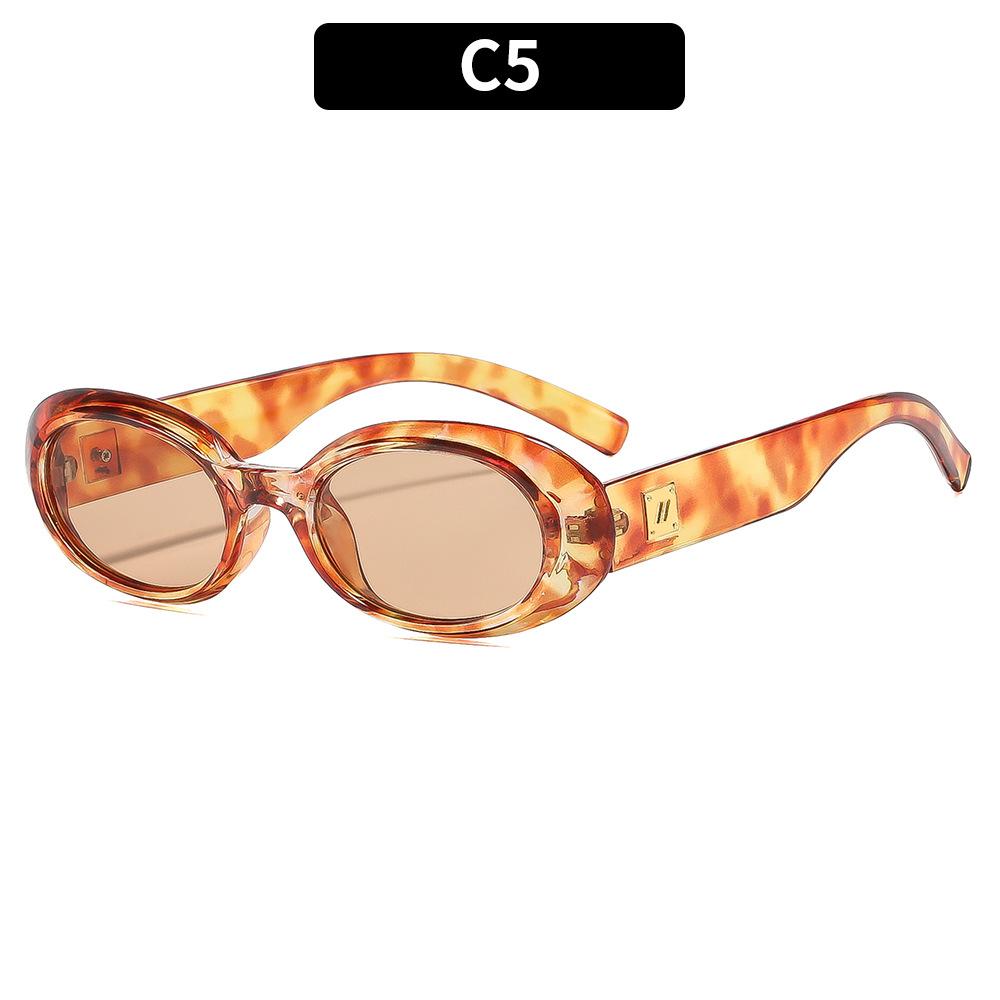 Distinctive oval retro glasses, outdoor street-style sunglasses, cycling sunglasses.