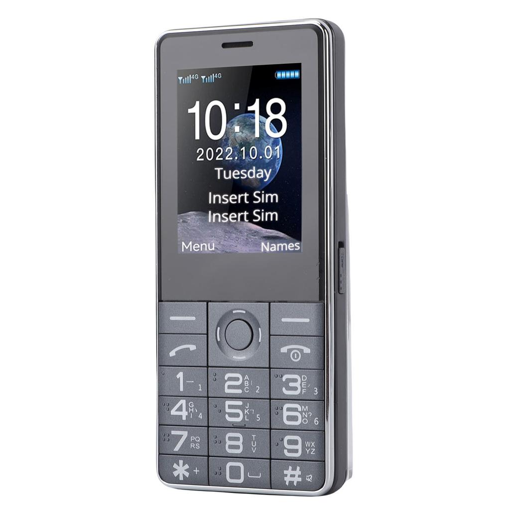 Unlocked Cell Phone 2G Dual SIM Big Key Basic Phone with 2.4 Inch Color Screen SOS Emergency Call Loud Speaker Black