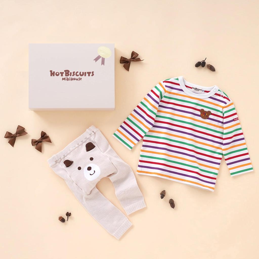 HOT HOT Spats Set Baby Baby Gift S [MIKIHOUSE BISCUITS] [MIKIHOUSE BISCUITS] T-shirt & [BOX Included] Boys, Girls, Babies, Children's Clothing, Gift,