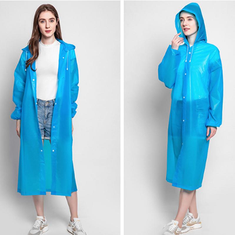 Unisex Vanntett Regnfrakk med Hette Sykling Gjenbrukbar 1 stk Poncho Impermeable Regntøy Regnfrakk