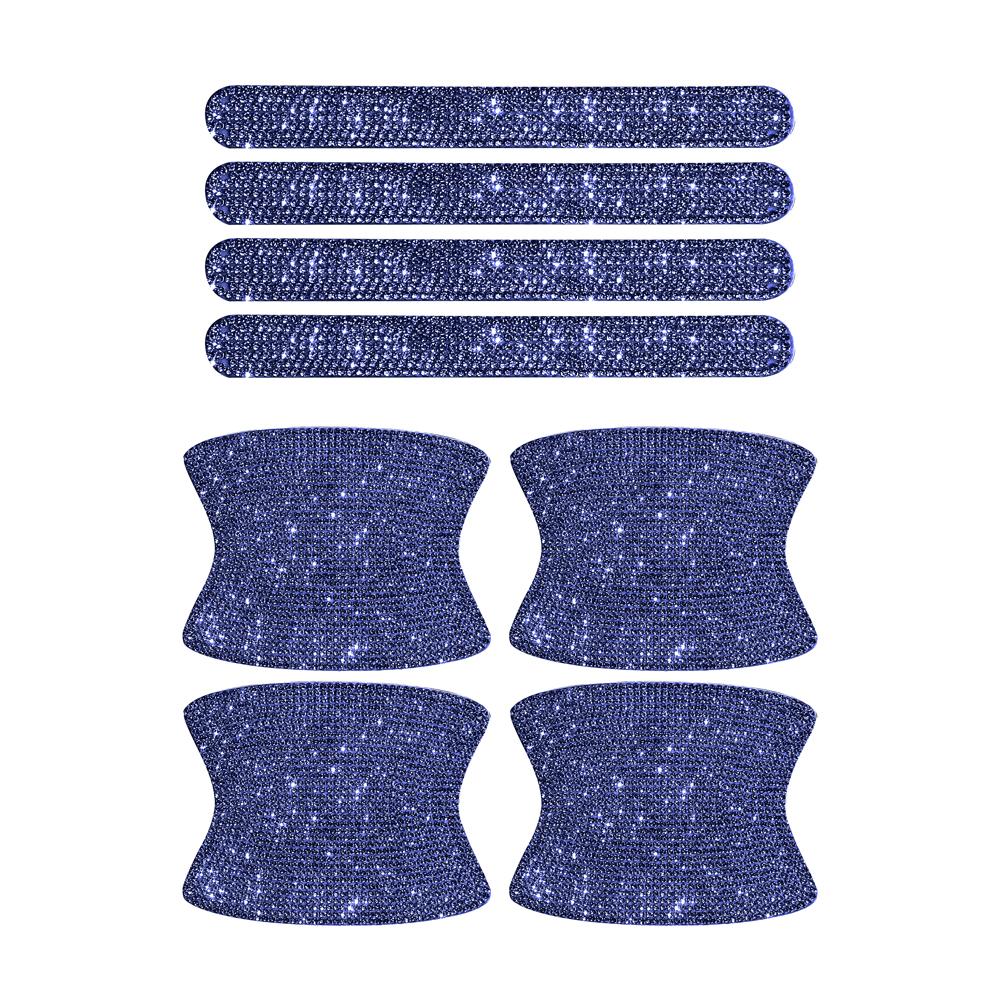 8PCS Universal Car Door Handle Sticker Decal Warning Diamond Auto Strip Driving Safety Bling Car Accessories for Girls Wholesale