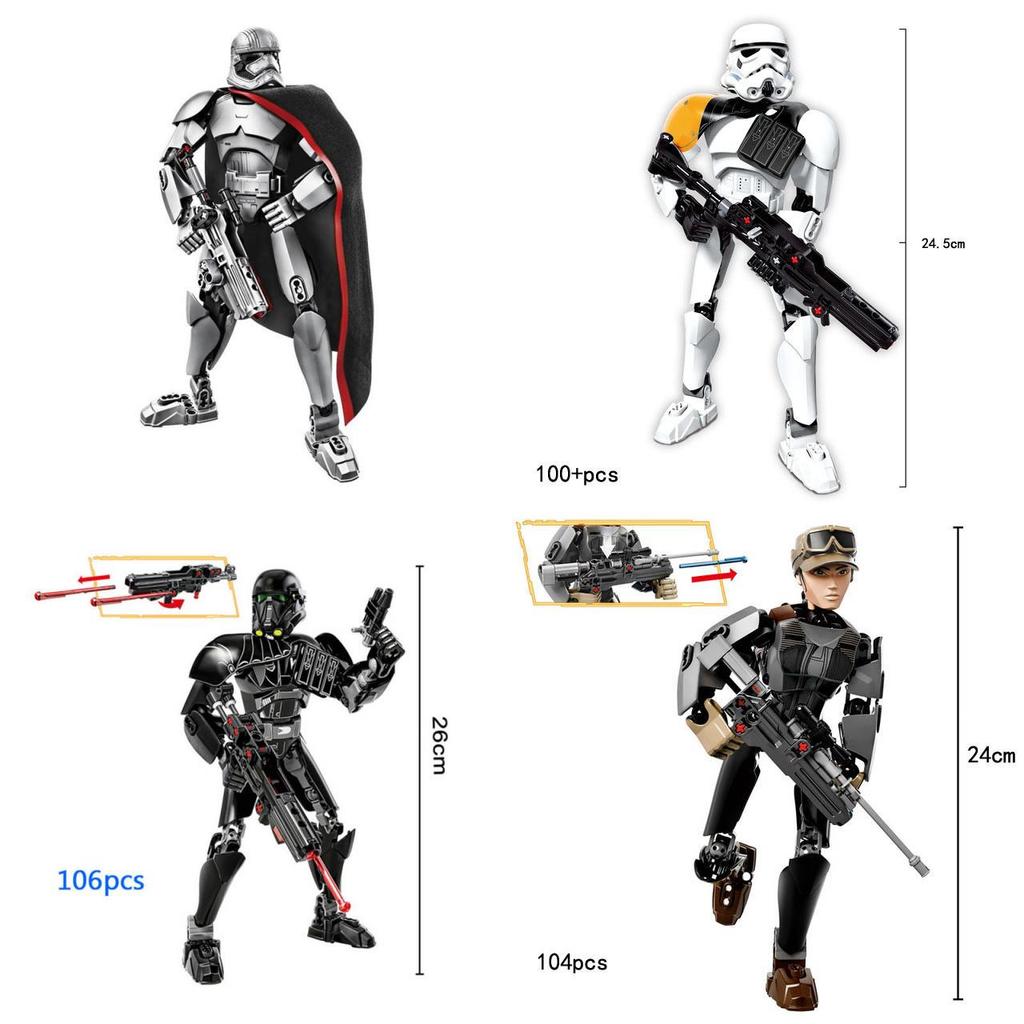 Klocki konstrukcyjne z serii Star Wars z ruchomymi mini figurkami do kreatywnej zabawy dla dzieci