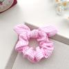 1pc Plaid Fabric Hair Scrunchie Elastic, No-Damage Ponytail Holder with Sweet Cat Ears Design Vintage Style Hair Accessories