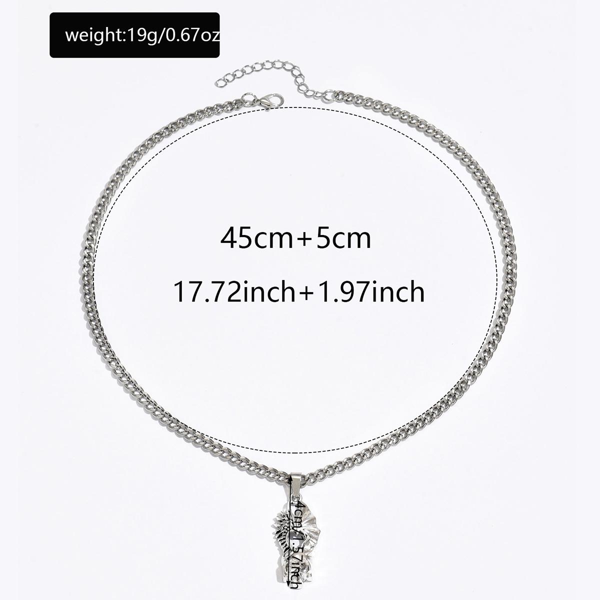 Halloween Skull Necklace Gothic Skull Pendant Necklace Punk Halloween Accessory Necklace for Women Halloween серебряный