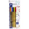 Staedtler Blister - STAEDTLER - 5 Pens - 1 Red - 4 Assorted Colors