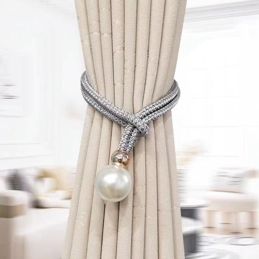Polyester Pearl Curtain Tieback Adjustable High Quality Pearl Curtain Buckle Buckle Tie Rope Beautifully Curtains Tie Rope Home