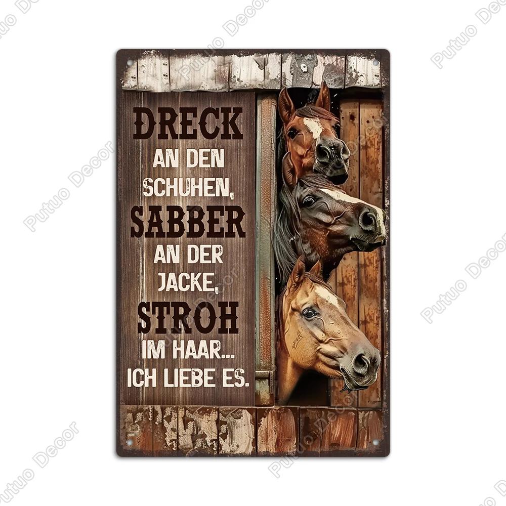 Putuo Decor German Vintage Metal Tin Sign xin Rustic Wall Art for Farmhouse Office Coffee Shop Unique Gift Idea for Friends