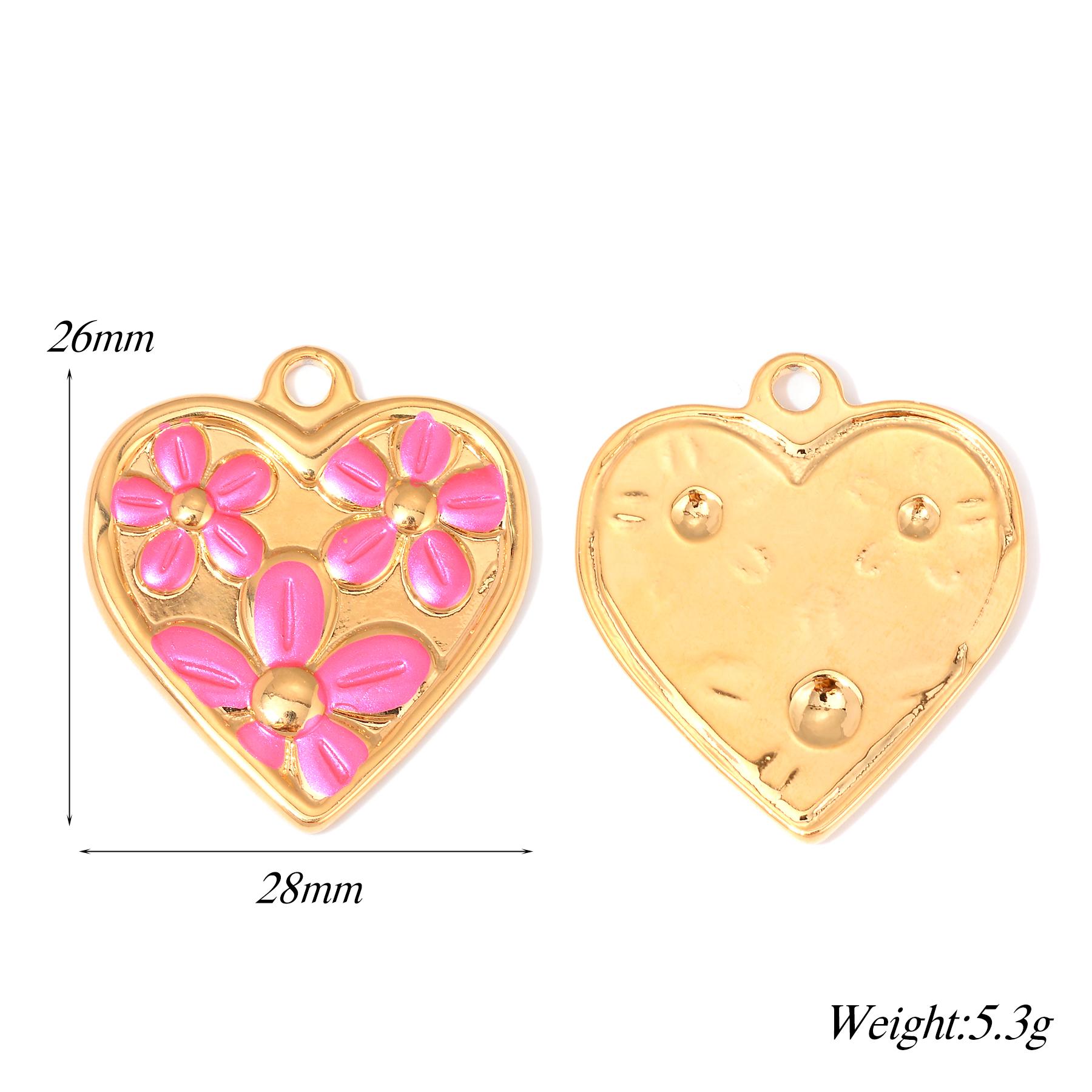 4pcs Stainless Steel Enamel Heart Daisy Flower Charms for DIY Jewelry Findings Necklace Pendants Earrings Making