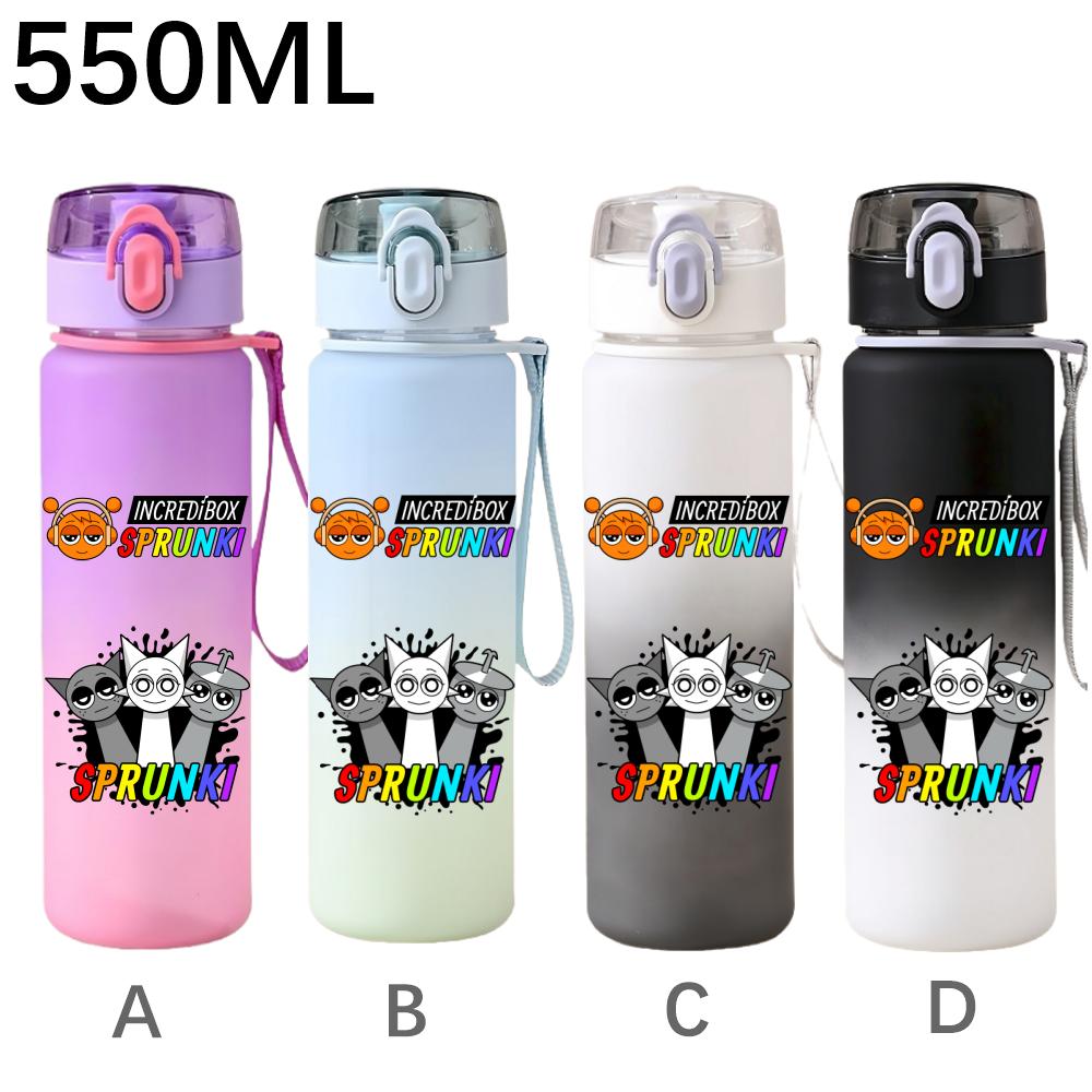 550ml Hra Sprunki Gradientní Sportovní Láhev na Vodu Kreslená Nepropustná Přenosné Lahve na Pití Venku Sport Fitness Pohárek na Vodu