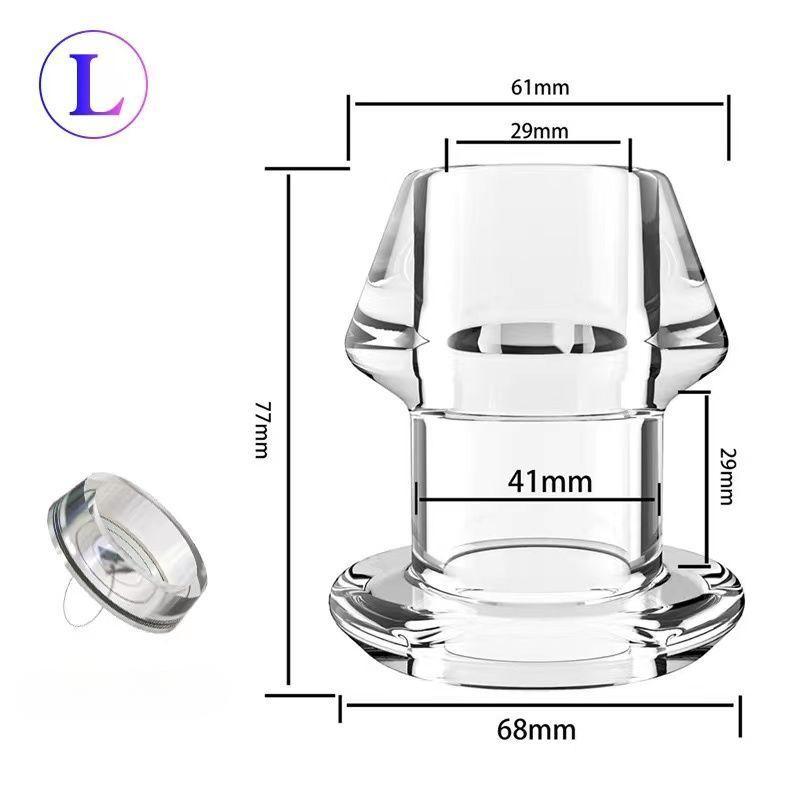 Hollow Anal Plug Transparent Peeping Anal Dilator Vestibular Pull Beads Anal Plug Out Leakage Prevention Liquid Adult Erotic Products