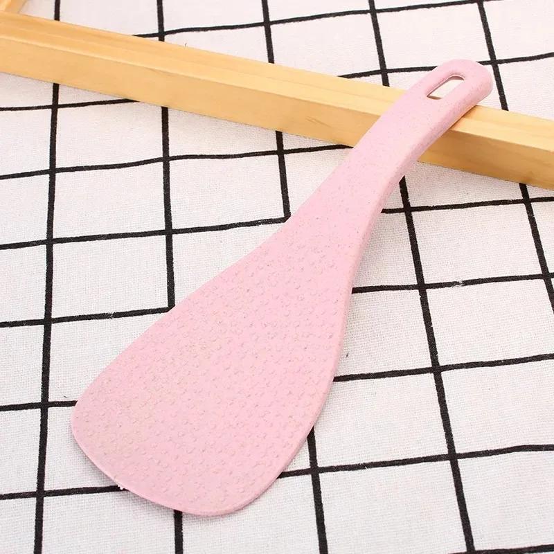 Wheat Straw Rice Spoon Non-stick Kitchen Rice Spoon Cooker Long Handle Rice Spatula  Accessoires De Cuisine