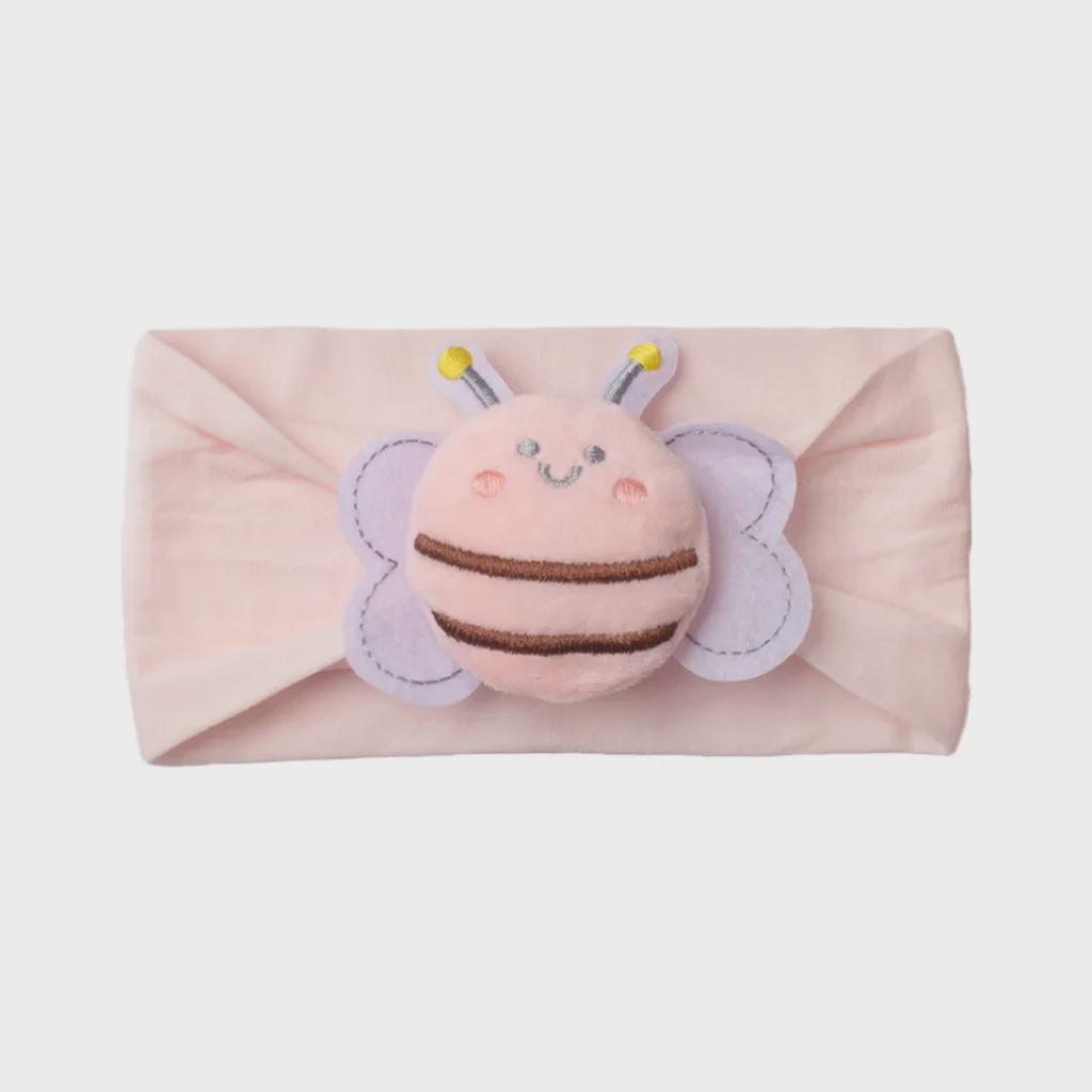 New Baby Nylon Headband: Solid Color Bee Design for Cute Girls
