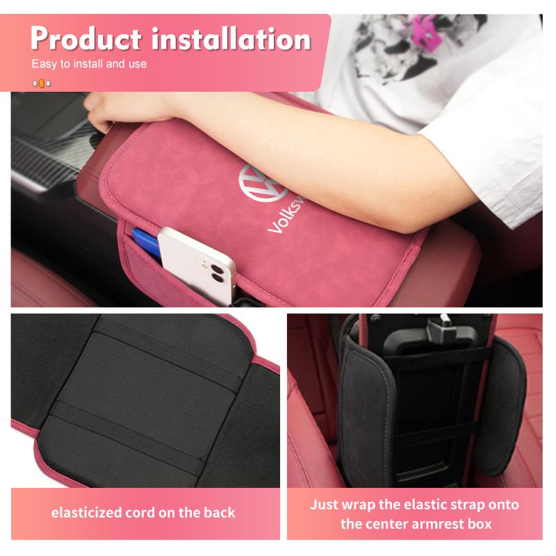 Für Volkswagen VW Universelle Auto-Armlehnenabdeckung Leder Auto-Armlehnenbox-Polster Scirocco Jetta Käfer Golf 4 5 6 Passat Polo B5