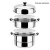 Lilang 36cm Multi-Layer Stainless Steel Steamer Pot with 2 Trays