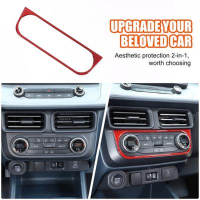Red Real Carbon Fiber Air-Conditioning Switch Trim Cover For Ford Maverick +