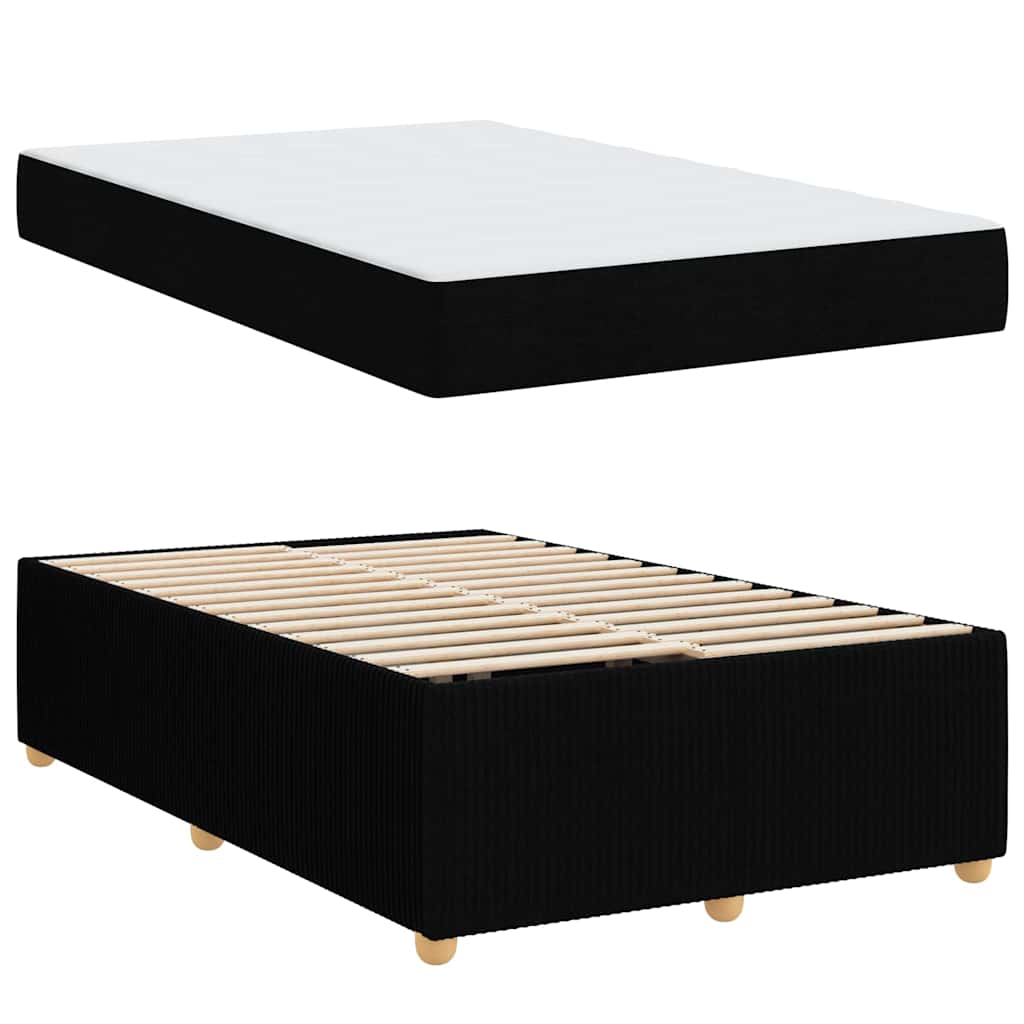 Bed Frame with Mattress Black 120 X 200 Cm Fabric
