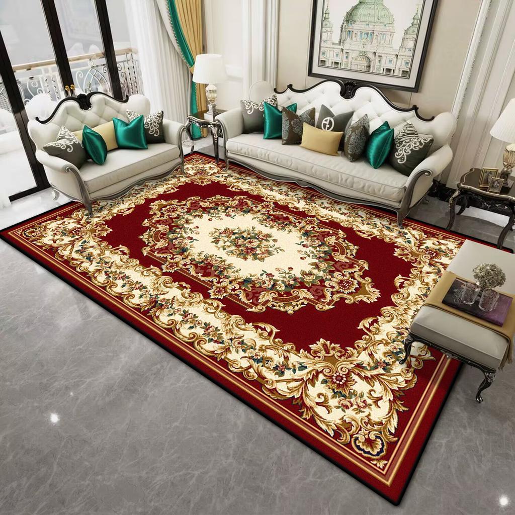 Persian Style Red Large Living Room Carpet Soft Non-slip Decoration Home Dining Room Rug Easy Clean Coffee Tables Mat Washable