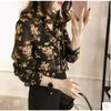 Floral Shirt Women's Long-sleeved Spring and Autumn Bottoming Shirt Shirt Loose Large Size Retro Spring and Autumn Top