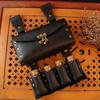 PU Leather Fantasy Waist Bag with Four Cork Potion Bottles – Medieval Alchemy Magician Costume Accessory